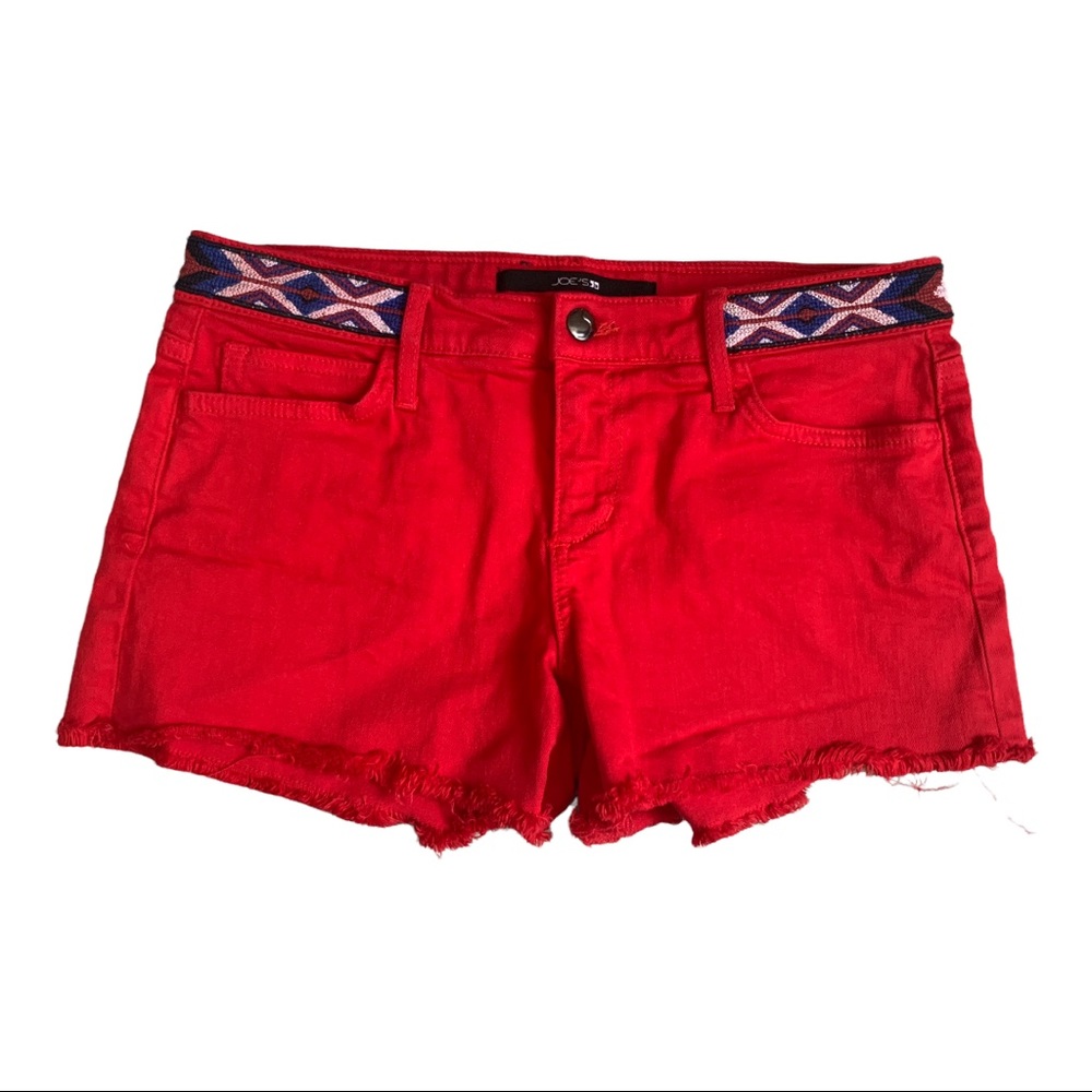 Joe Jeans Distressed Cut Off Red Shorts Size 28